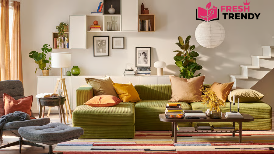 mid century modern living room