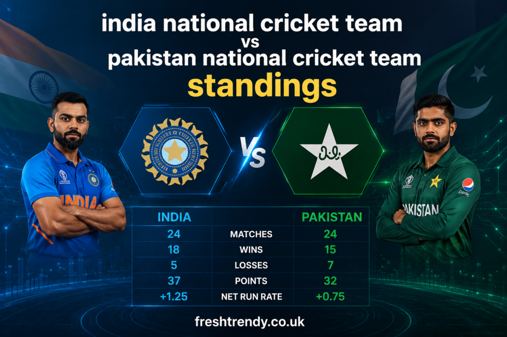 India National Cricket Team vs Pakistan National Cricket Team Standings
