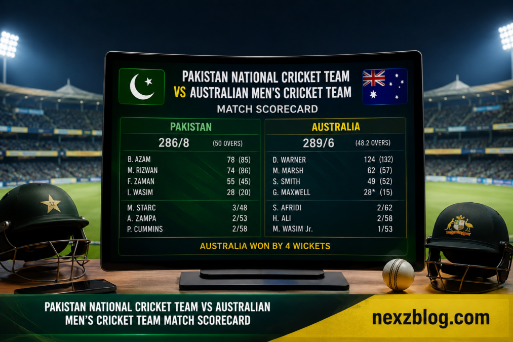 Pakistan National Cricket Team vs Australian Men’s Cricket Team Match Scorecard